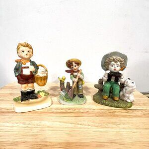 Various Little BOY Ceramic Figurines Lot of 3